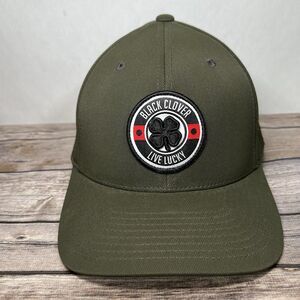 Black Clover Live Lucky Golf Snapback Hat Olive Green Embroidered OSFA